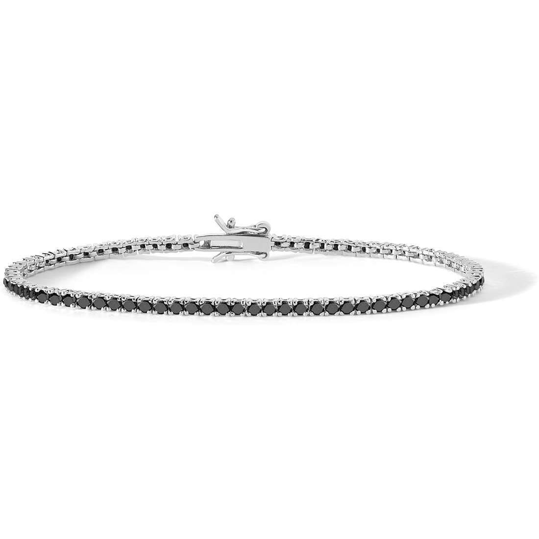 Bracciale Tennis Comete Argento Zirconi Neri - Misura 19 cm