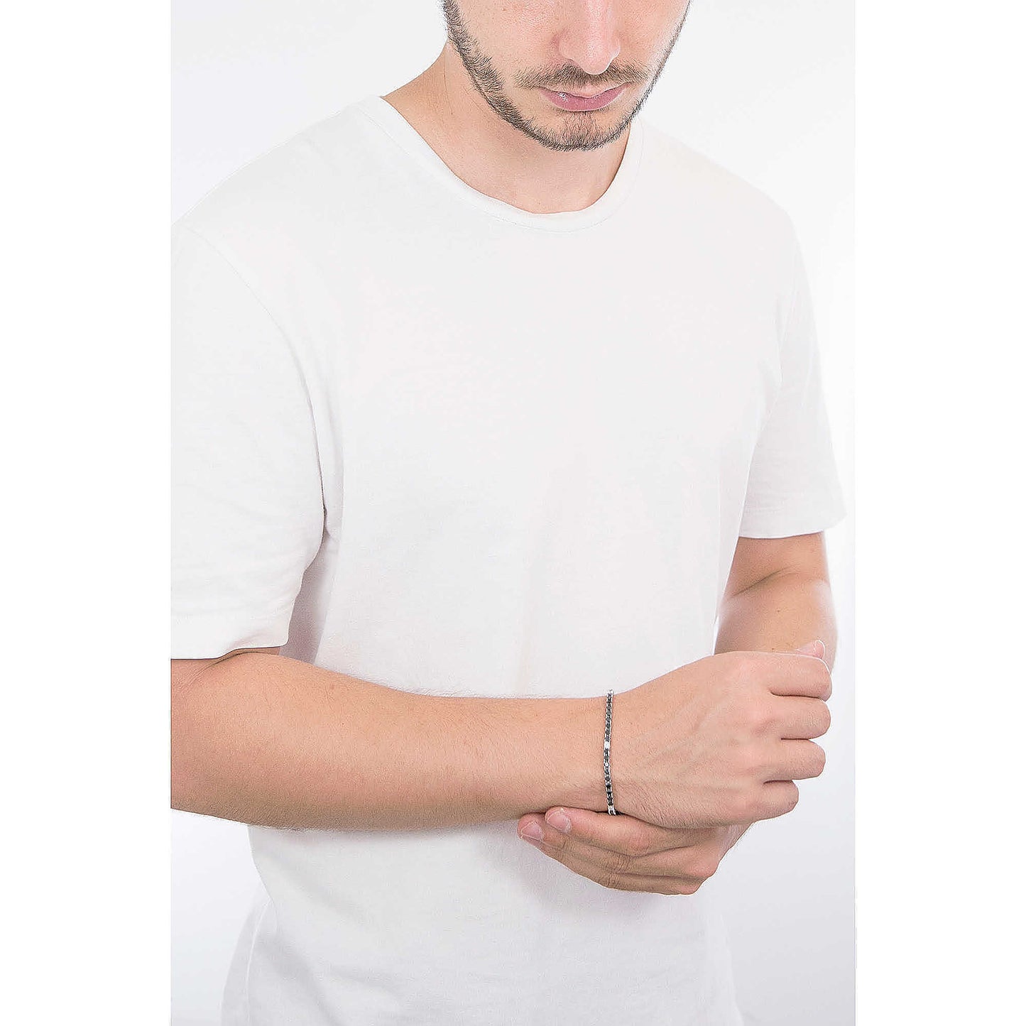 Bracciale Tennis Comete Argento Zirconi Neri e Bianchi - Misura 20 cm