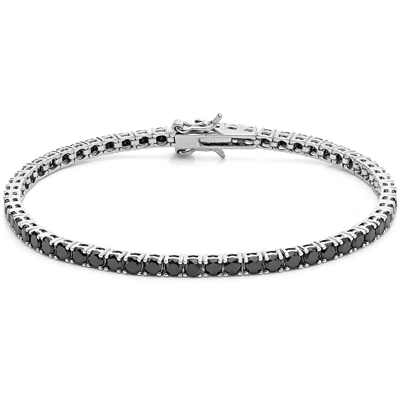 Bracciale Tennis Comete Argento Zirconi Neri - Misura 20 cm
