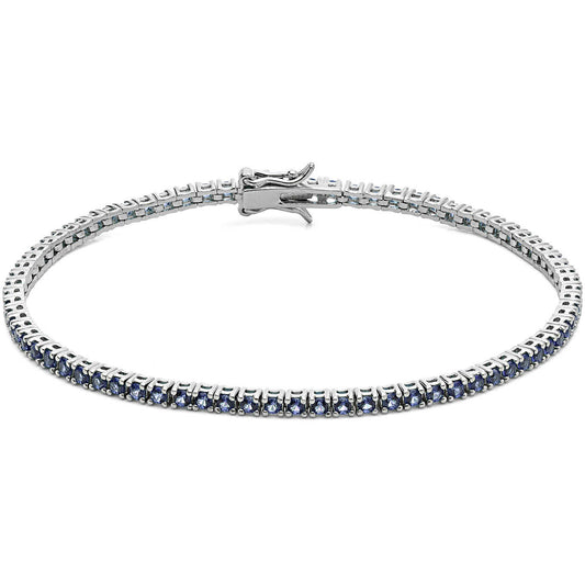 Bracciale Tennis Comete Argento e Zirconi Blu - Misura 20 cm