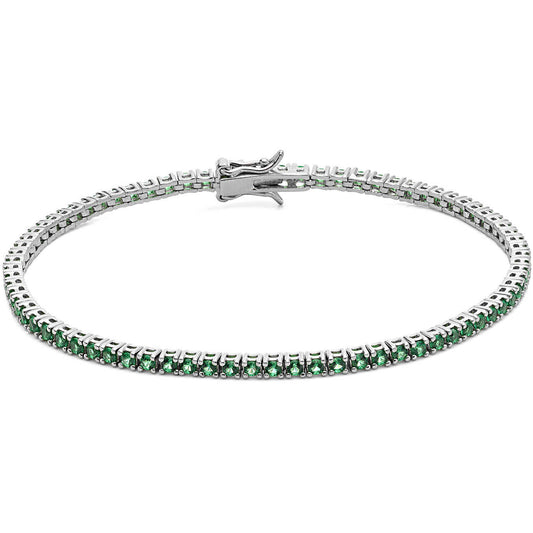 Bracciale Tennis Comete Argento Zirconi Verdi - Misura 20 cm