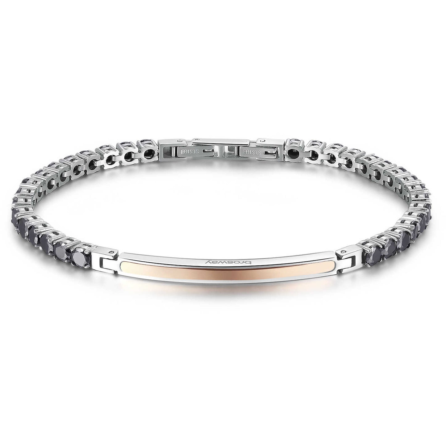 Bracciale Brosway Avantgarde Tennis Uomo In Acciaio Cristalli Neri