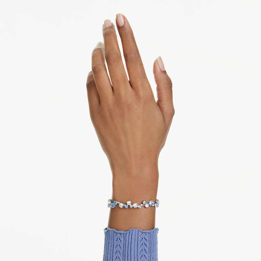 Bracciale Swarovski Constella Taglio misto, Blu, Placcato rodio - Misura M