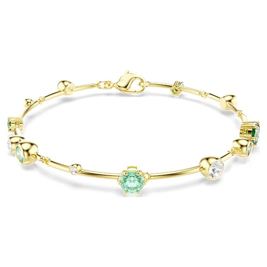 Bracciale Swarovski Constella Taglio misto, Verde, Placcato color oro - Misura M