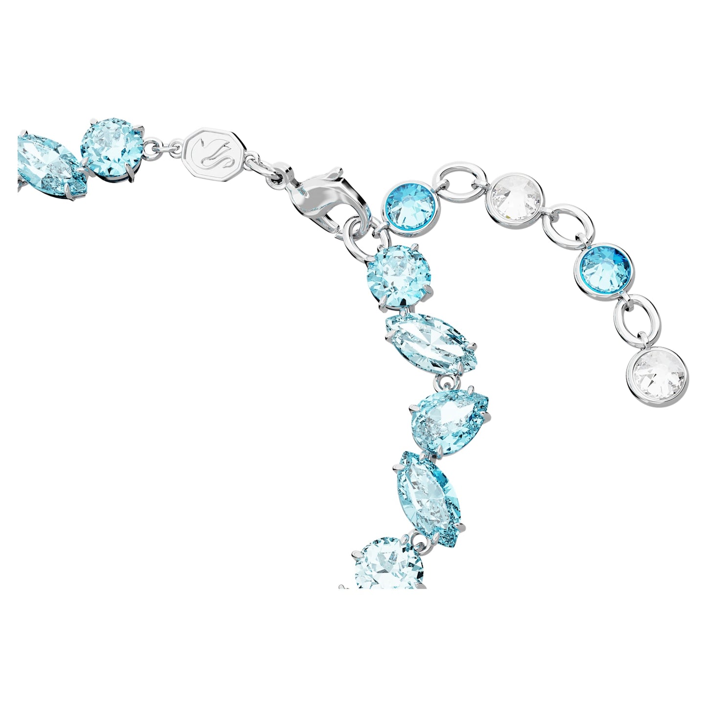 Bracciale Swarovski Gema Taglio misto, Blu, Placcato rodio