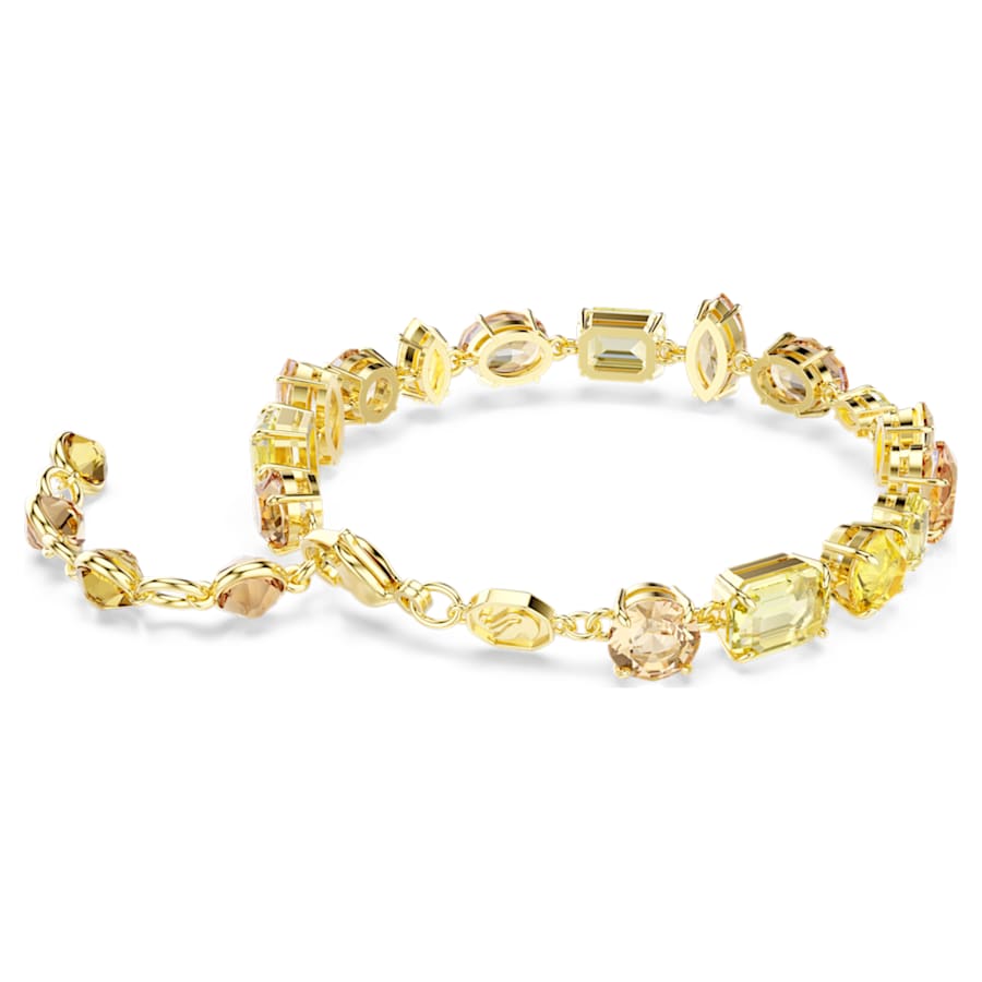 Bracciale Swarovski Gema Taglio misto, Giallo, Placcato color oro