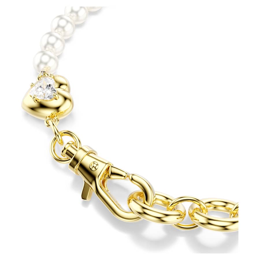 Bracciale Swarovski Idyllia Crystal Pearl, Bianco, Placcato color oro