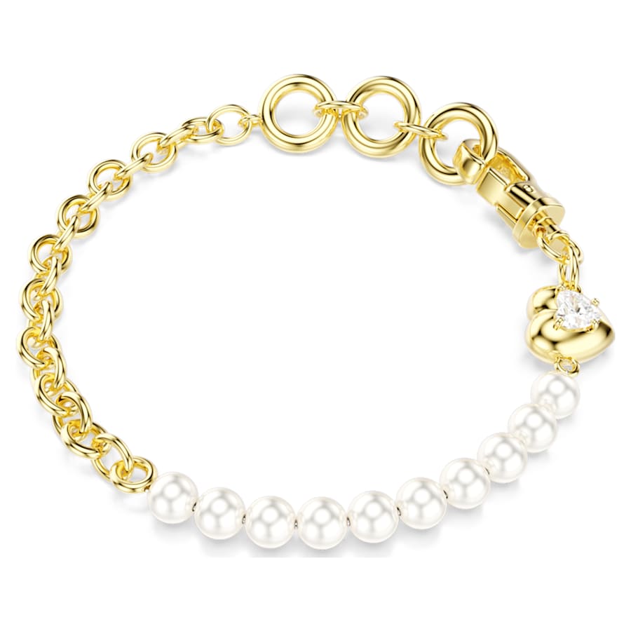 Bracciale Swarovski Idyllia Crystal Pearl, Bianco, Placcato color oro