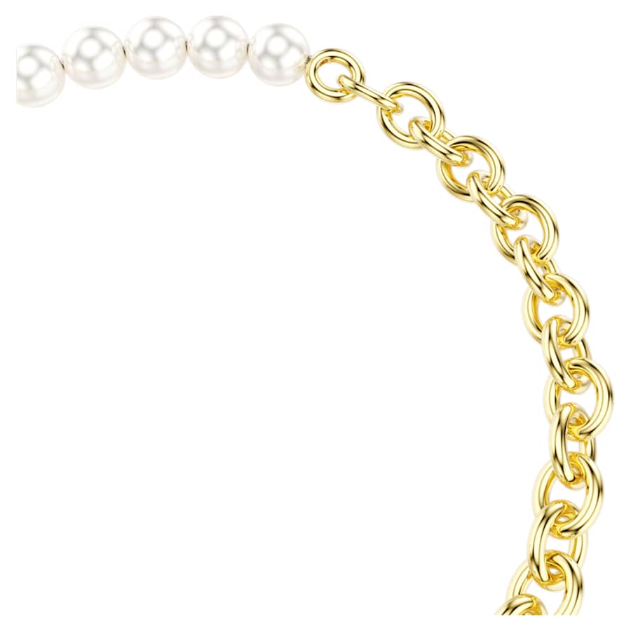 Bracciale Swarovski Idyllia Crystal Pearl, Bianco, Placcato color oro