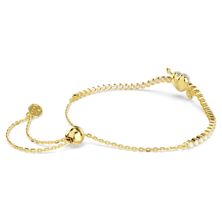 Bracciale Swarovski Idyllia Taglio misto, Cuore con freccia, Bianco, Placcato color oro