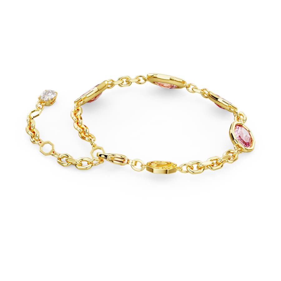 Bracciale Swarovski Imber Taglio ottagonale, Rosa, Placcato color oro