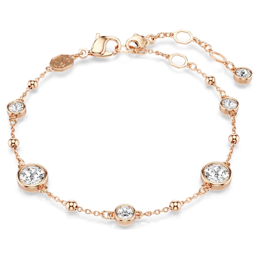 Bracciale Swarovski Imber Taglio Round, Bianco, Placcato color oro rosa - Misura M