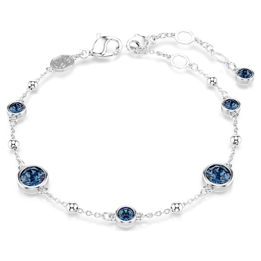 Bracciale Swarovski Imber Taglio Round, Blu, Placcato rodio - Misura M