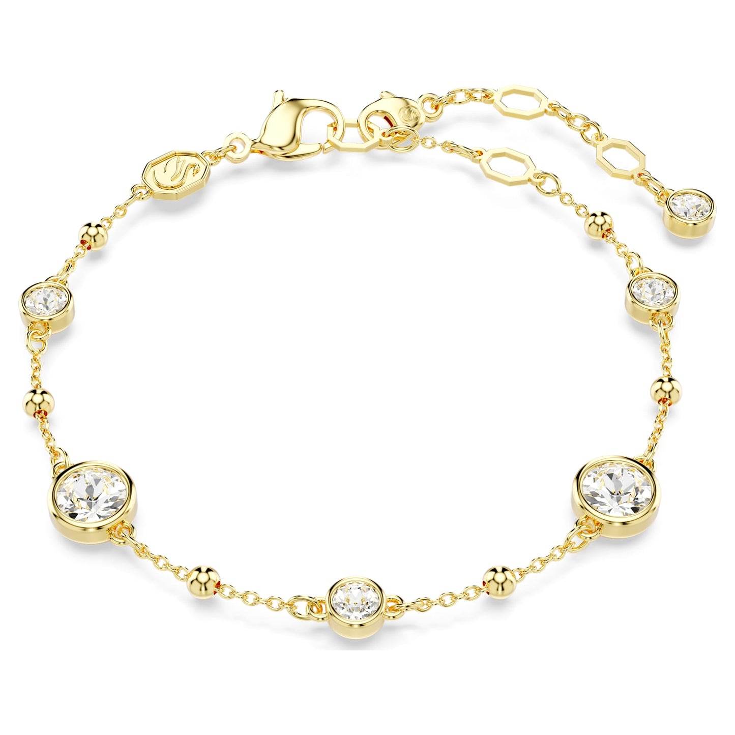 Bracciale Swarovski Imber Taglio Round, Design sparpagliato, Bianco, Placcato color oro