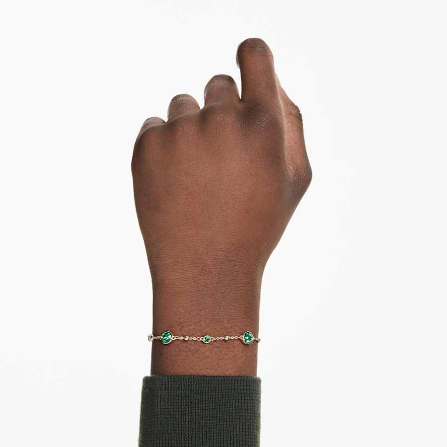Bracciale Swarovski Imber Taglio Round, Verde, Placcato color oro - Misura M