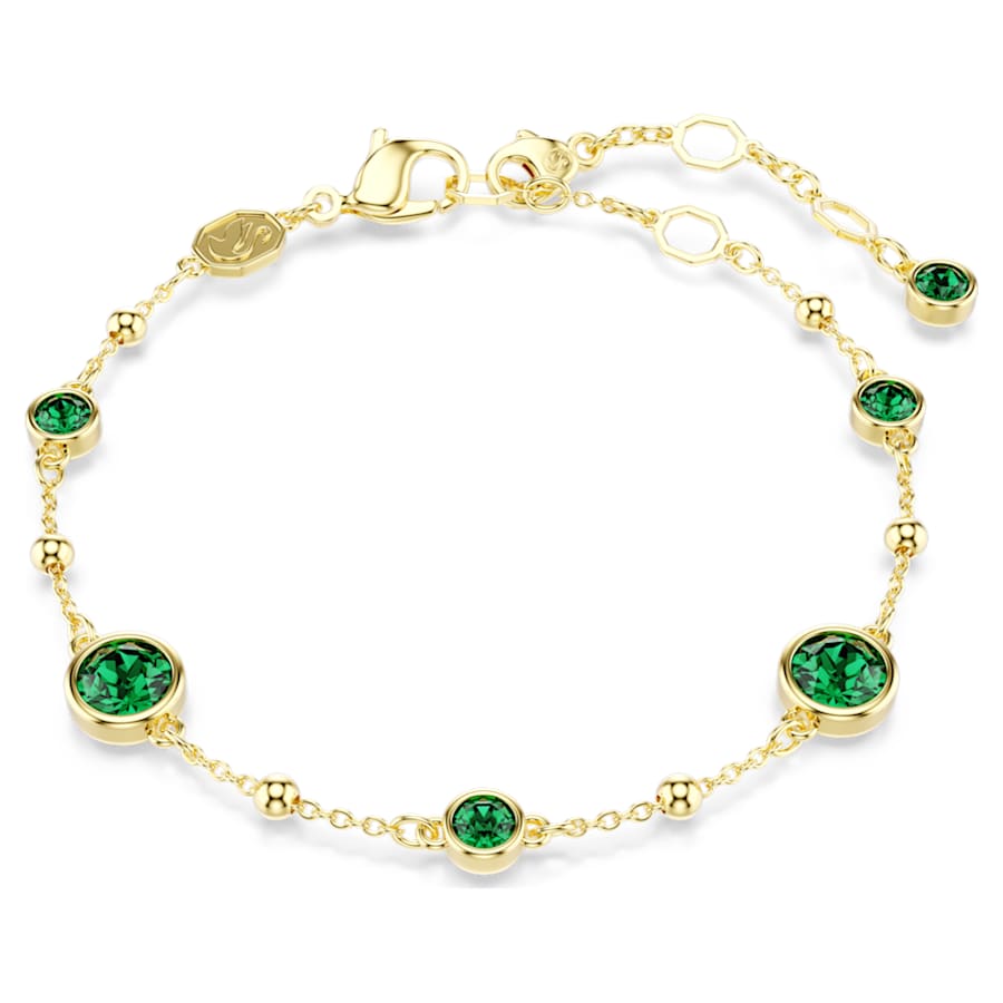 Bracciale Swarovski Imber Taglio Round, Verde, Placcato color oro - Misura M