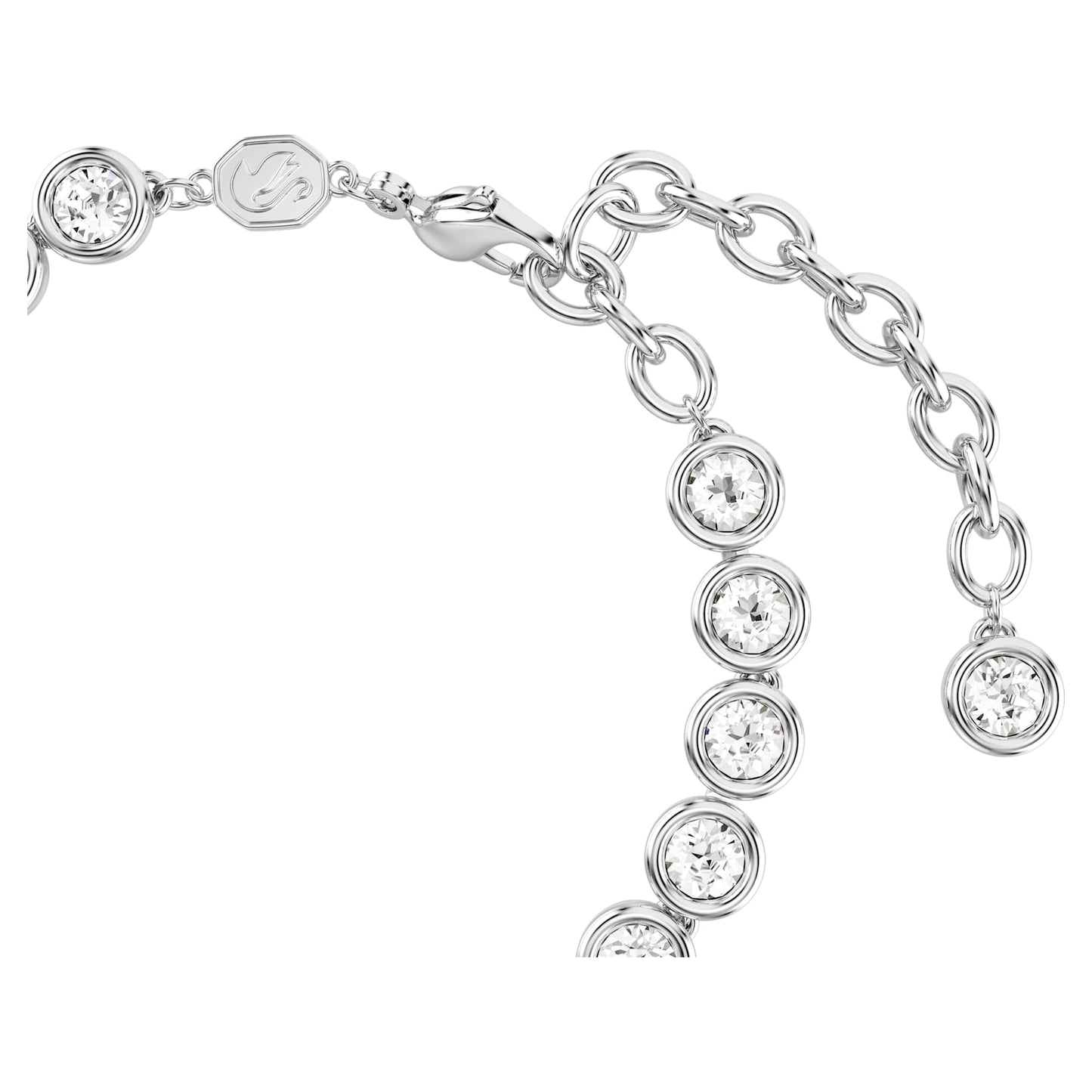 Bracciale Swarovski Imber Tennis Taglio tondo, Bianco, Placcato rodio