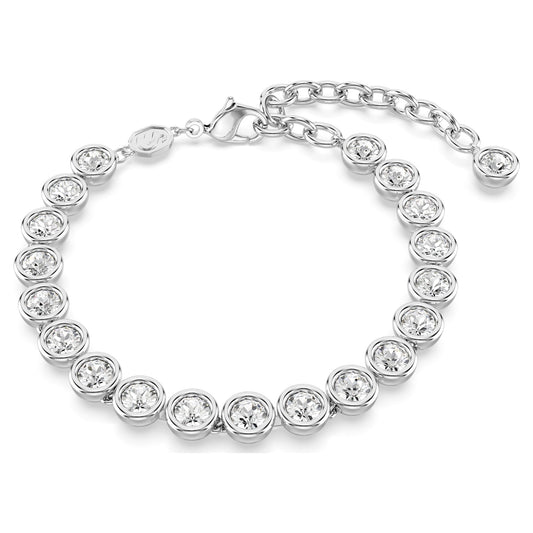 Bracciale Swarovski Imber Tennis Taglio tondo, Bianco, Placcato rodio