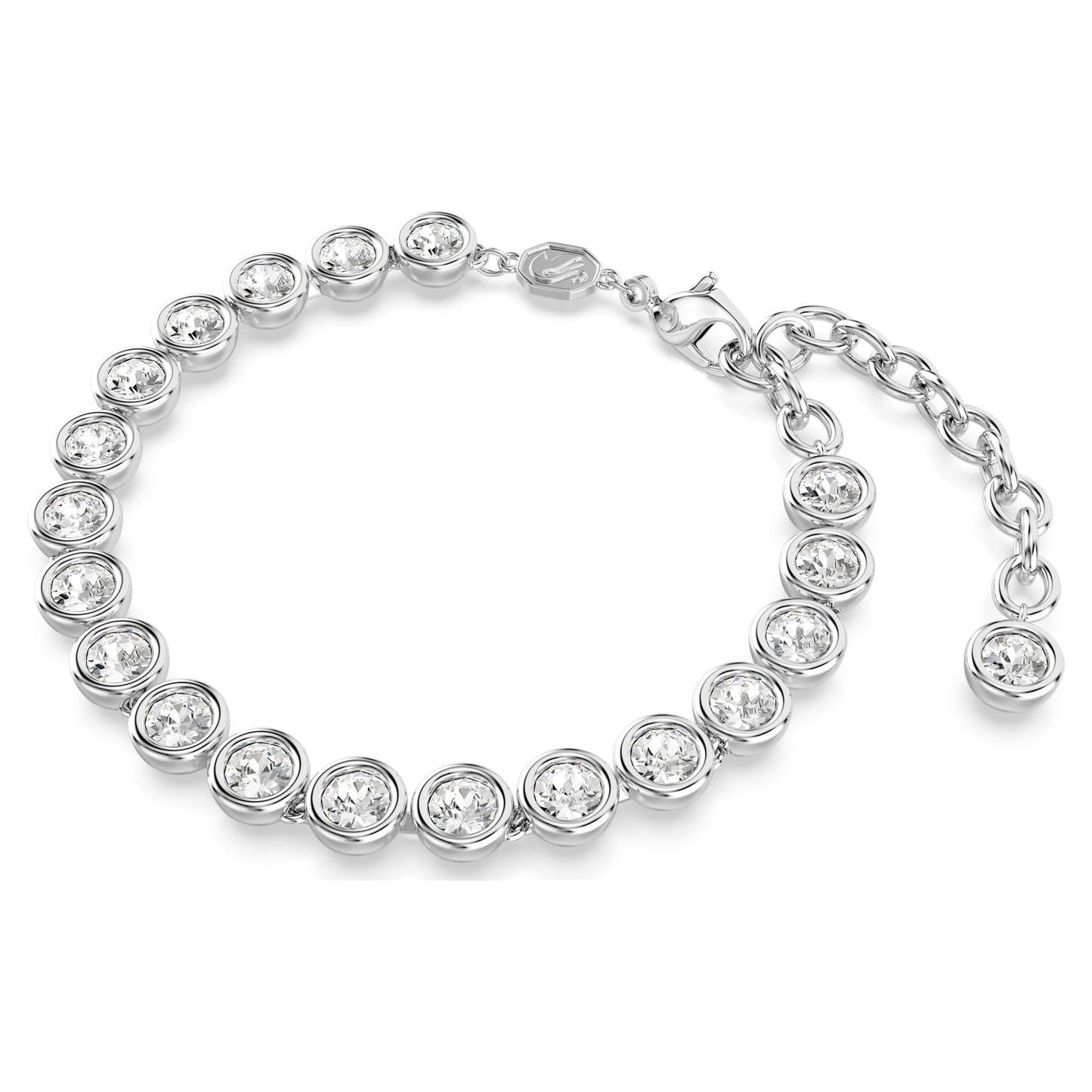 Bracciale Swarovski Imber Tennis Taglio tondo, Bianco, Placcato rodio