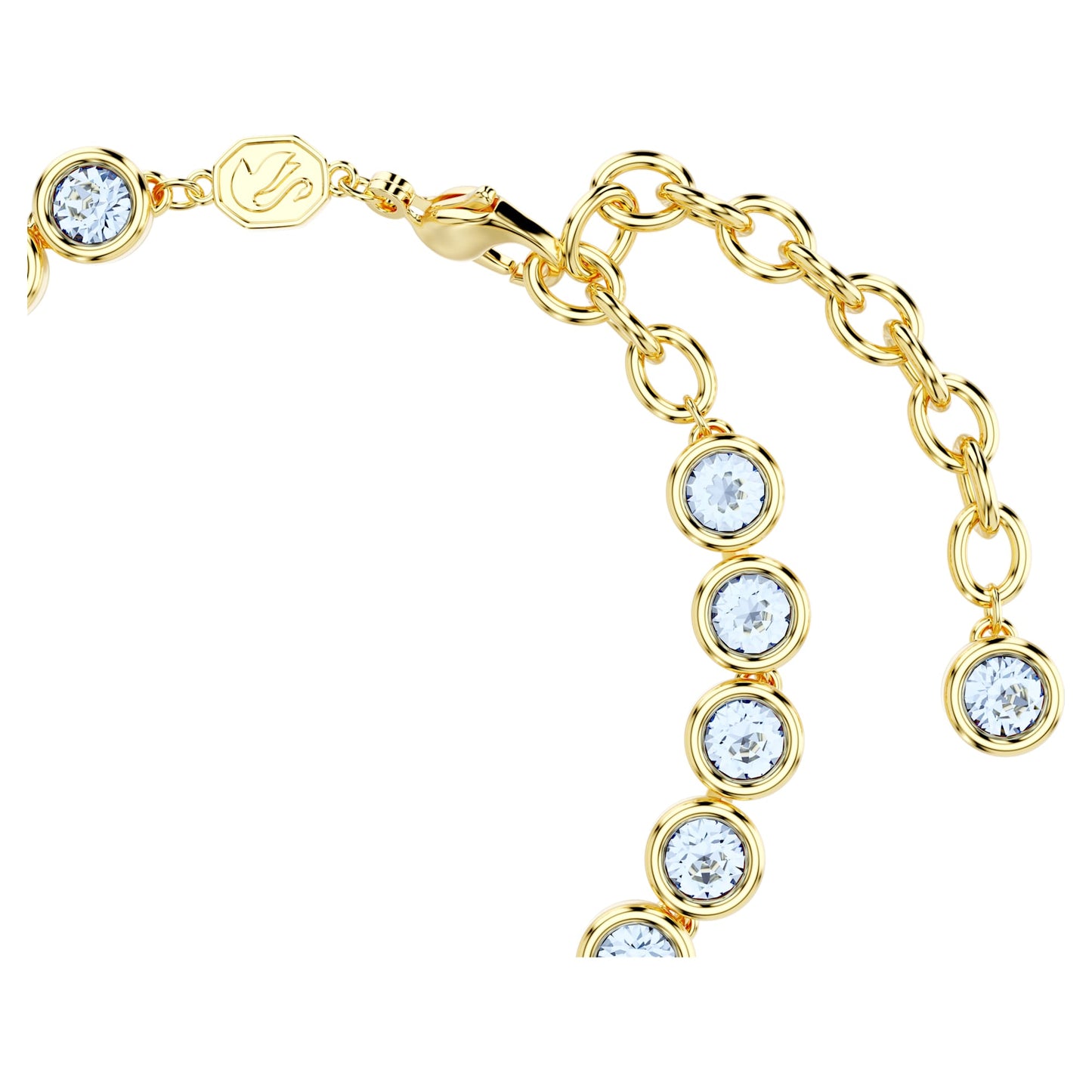 Bracciale Swarovski Imber Tennis Taglio tondo, Blu, Placcato color oro
