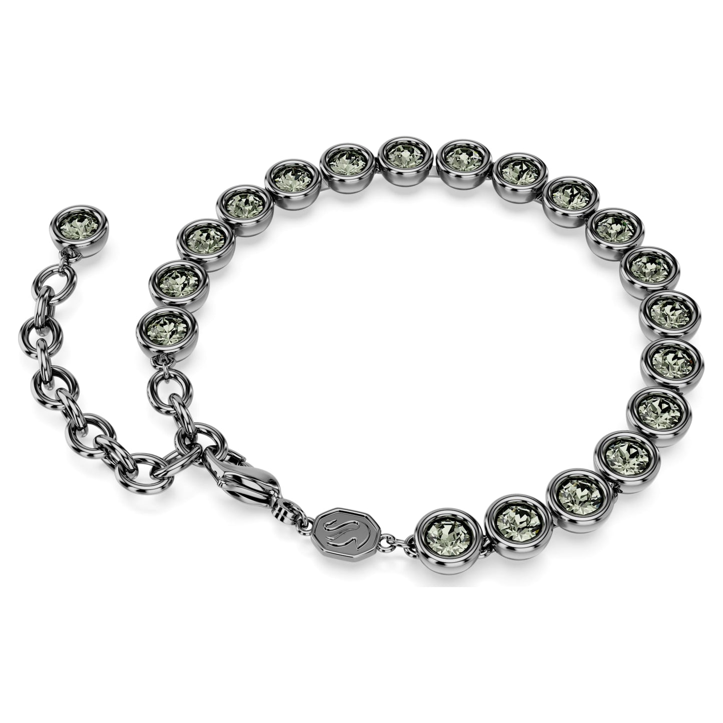 Bracciale Swarovski Imber Tennis Taglio tondo, Nero, Placcato rutenio