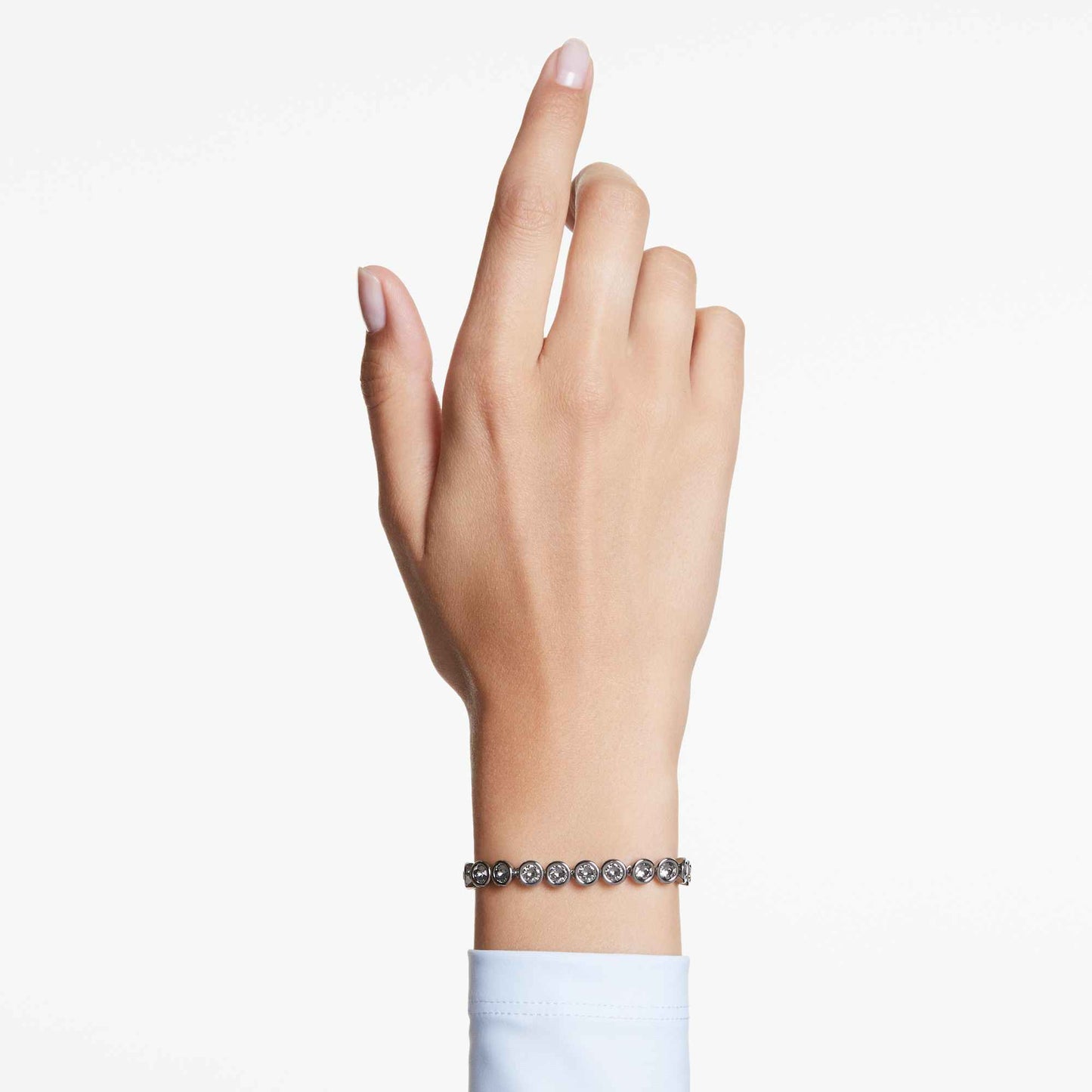 Bracciale Swarovski Imber Tennis Taglio tondo, Nero, Placcato rutenio