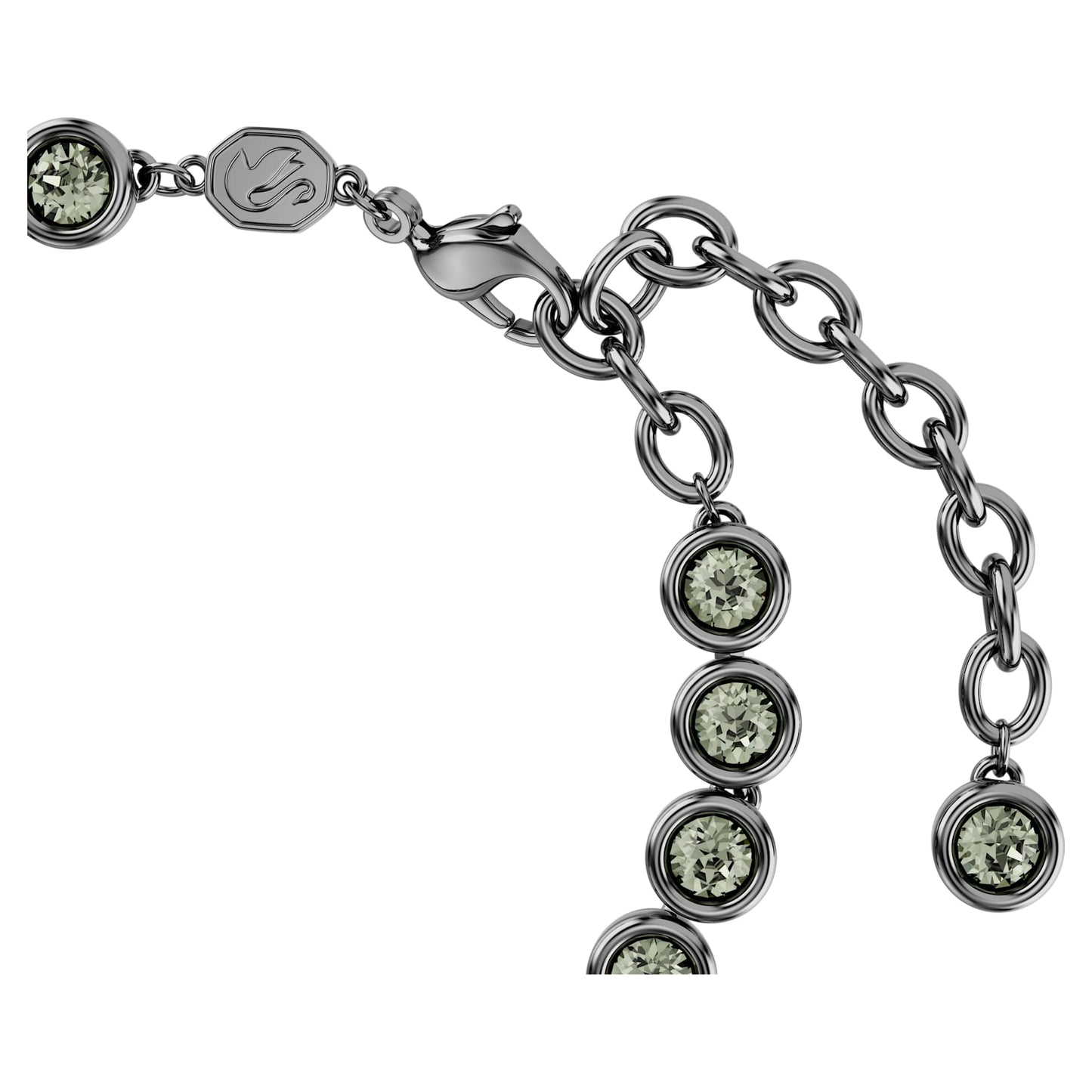 Bracciale Swarovski Imber Tennis Taglio tondo, Nero, Placcato rutenio