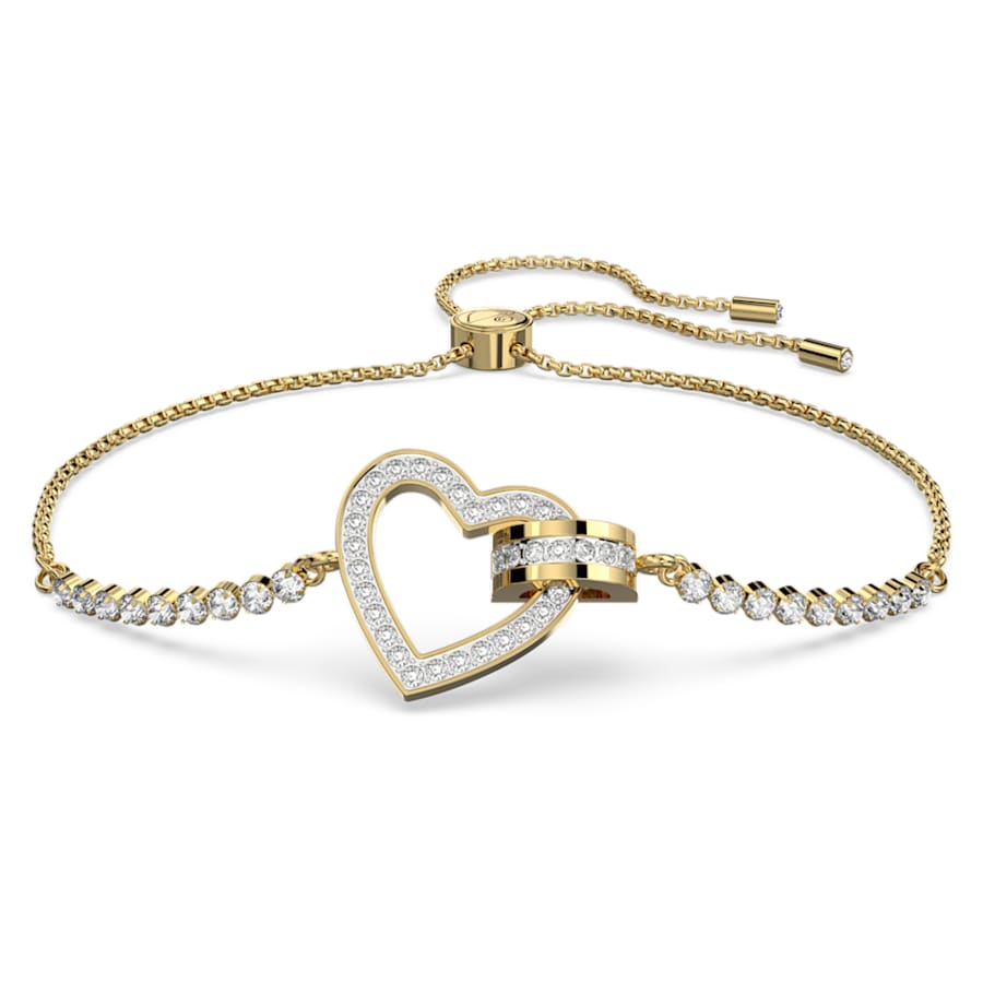 Bracciale Swarovski Mp Lovely Cuore, Bianco, Placcato color oro