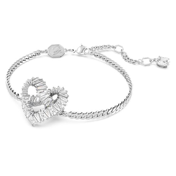 Bracciale Swarovski Matrix Cuore, Bianco, Placcato rodio
