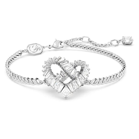 Bracciale Swarovski Matrix Cuore, Bianco, Placcato rodio