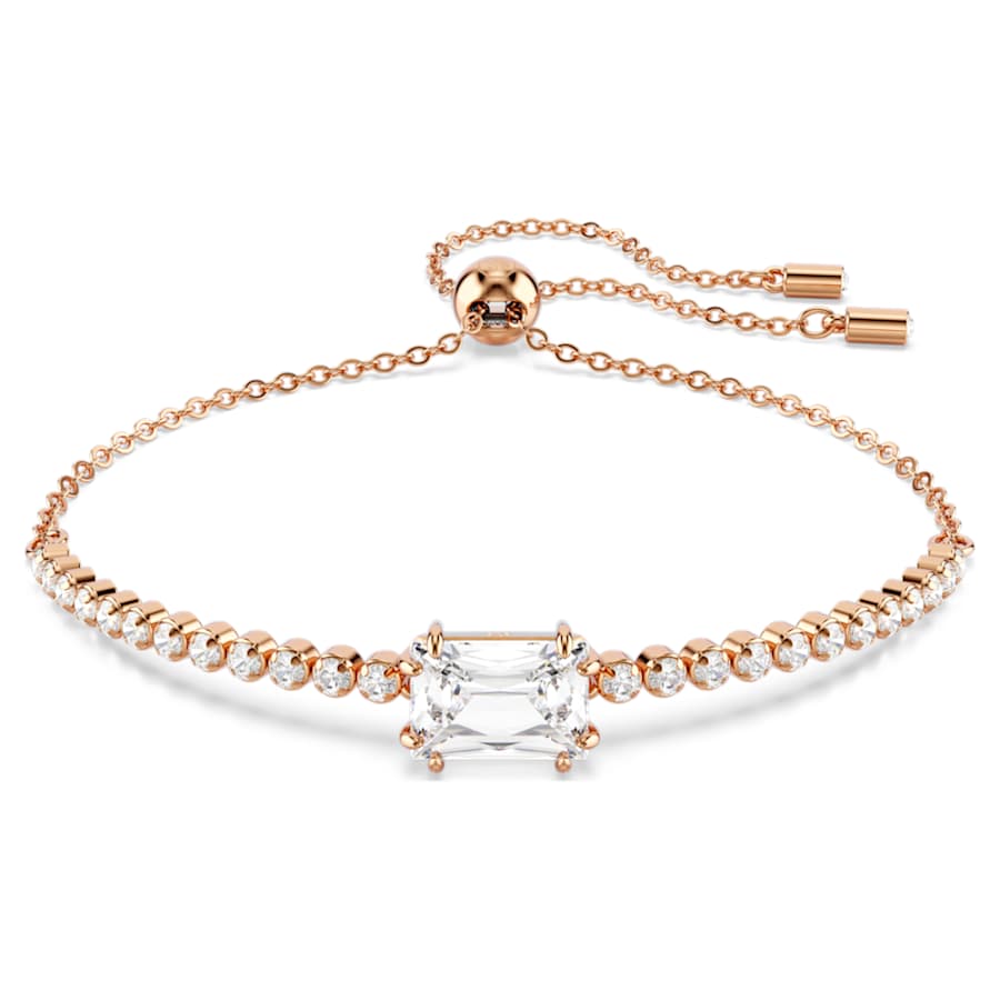 Bracciale Swarovski Matrix Taglio misto, Bianco, Placcato color oro rosa