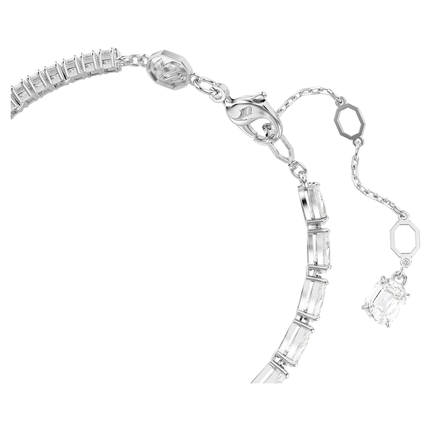 Bracciale Swarovski Matrix Taglio misto, Bianco, Placcato rodio