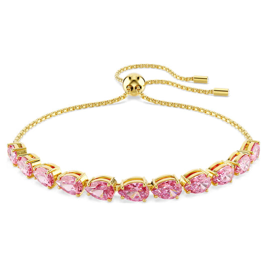 Bracciale Swarovski Matrix Taglio Pear, Rosa, Placcato color oro
