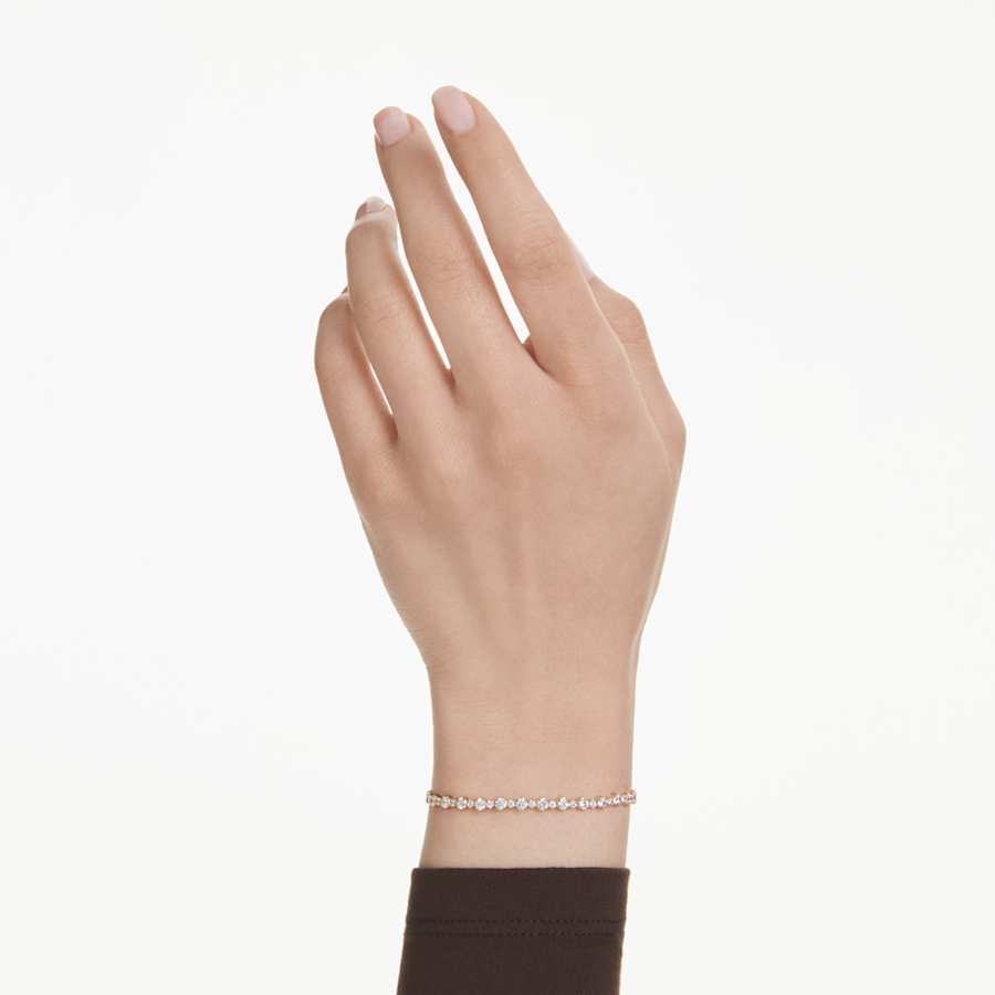 Bracciale Swarovski Matrix Taglio Round, Bianco, Placcato color oro
