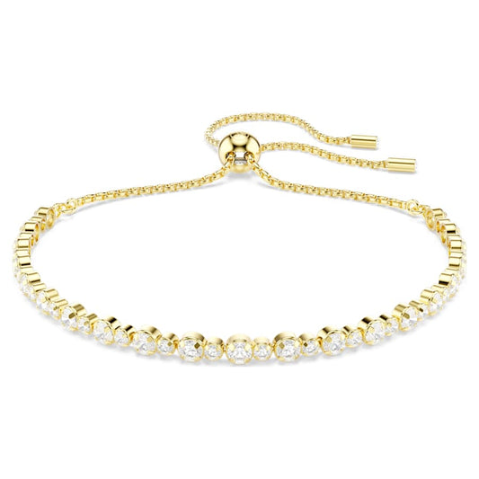 Bracciale Swarovski Matrix Taglio Round, Bianco, Placcato color oro
