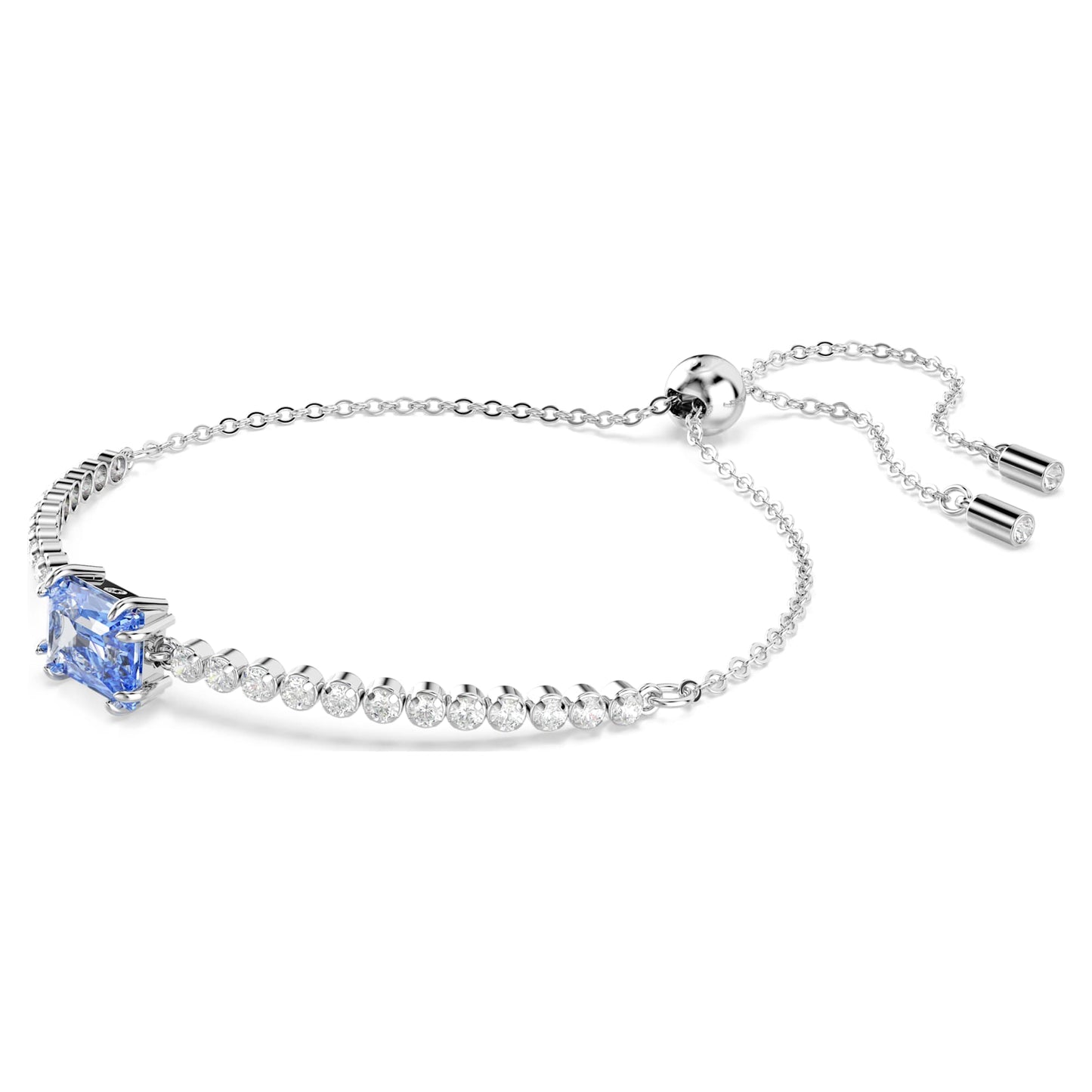 Bracciale Swarovski Matrix Tennis Taglio misto, Blu, Placcato rodio