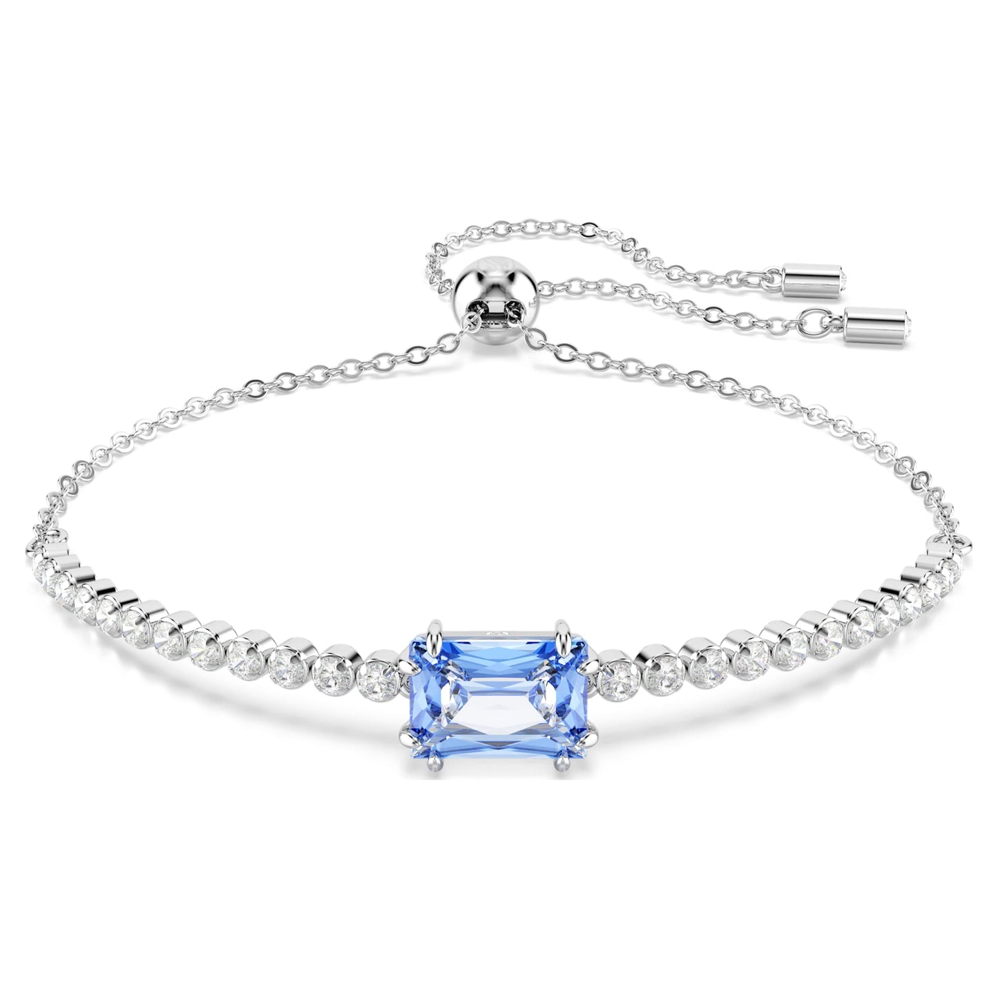 Bracciale Swarovski Matrix Tennis Taglio misto, Blu, Placcato rodio