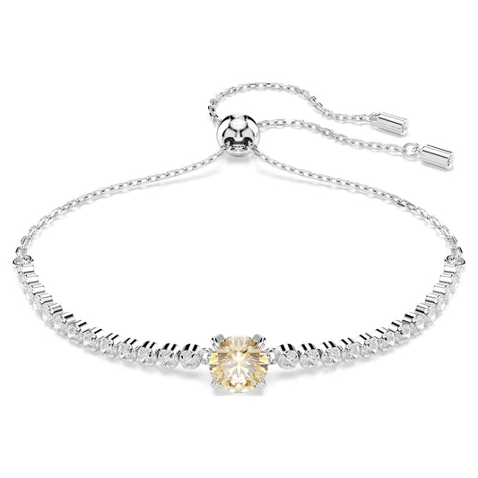 Bracciale Swarovski Matrix Tennis Taglio misto, Giallo, Placcato rodio