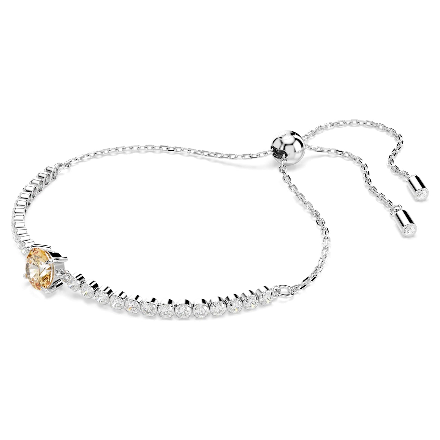Bracciale Swarovski Matrix Tennis Taglio misto, Giallo, Placcato rodio