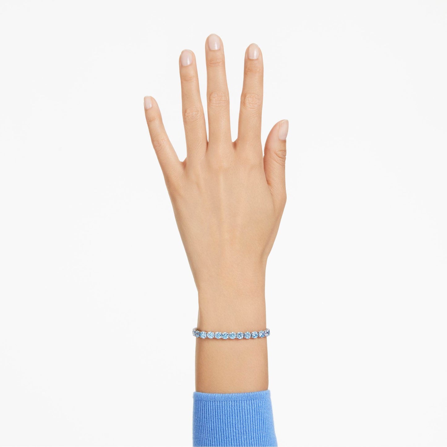 Bracciale Swarovski Matrix Taglio tondo, Blu, Placcato rodio