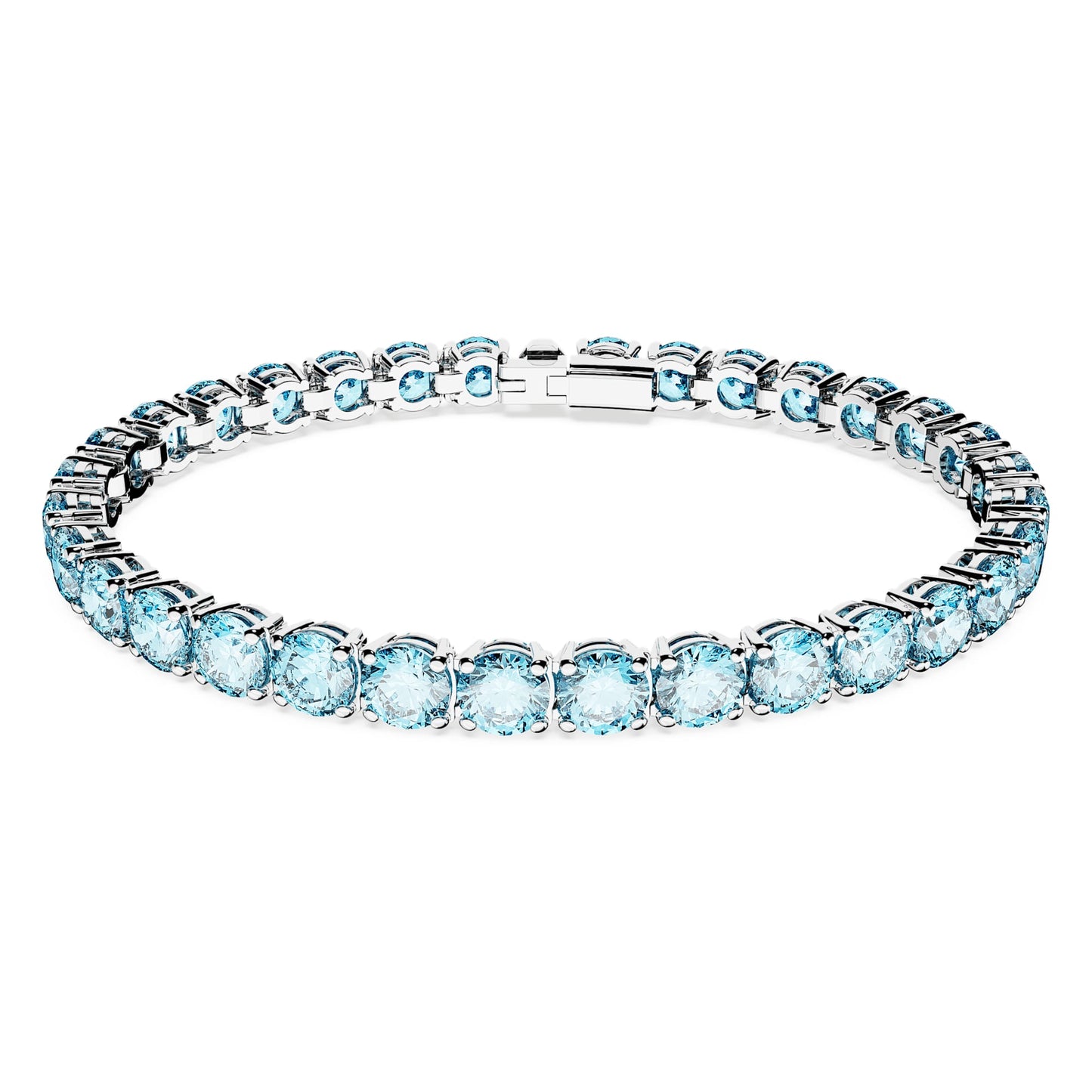 Bracciale Swarovski Matrix Taglio tondo, Blu, Placcato rodio
