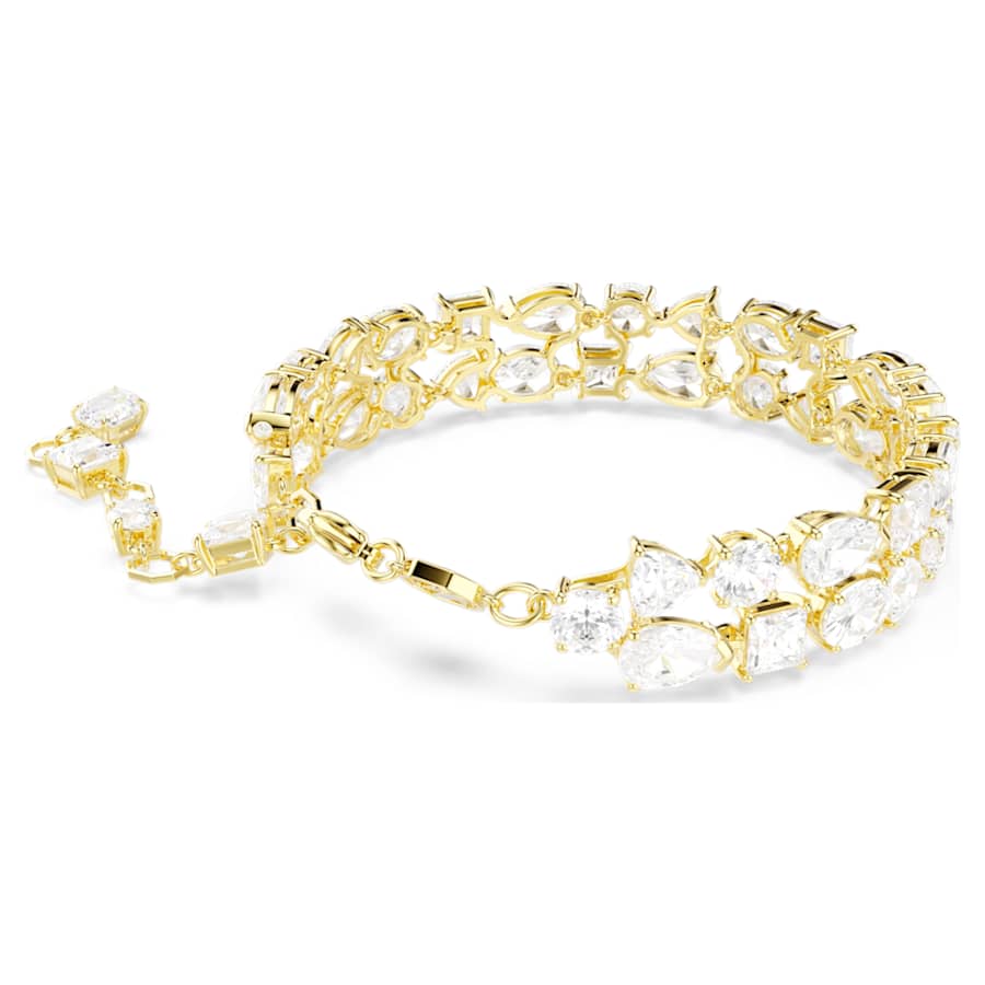 Bracciale Swarovski Mesmera Taglio misto, Bianco, Placcato color oro - Misura M