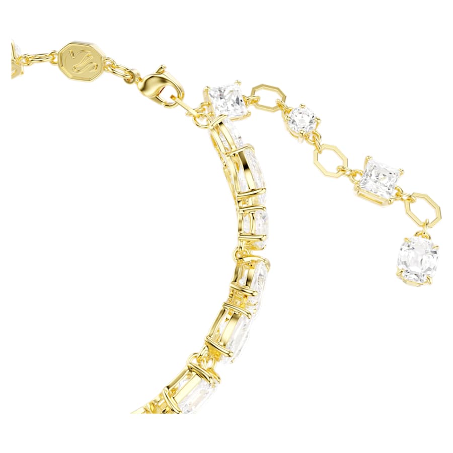 Bracciale Swarovski Mesmera Taglio misto, Bianco, Placcato color oro - Misura M