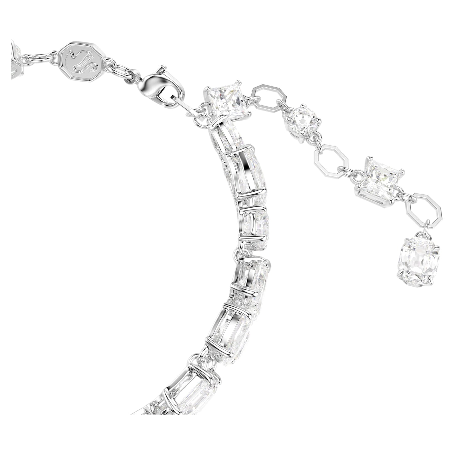 Bracciale Swarovski Mesmera Taglio misto, Bianco, Placcato rodio