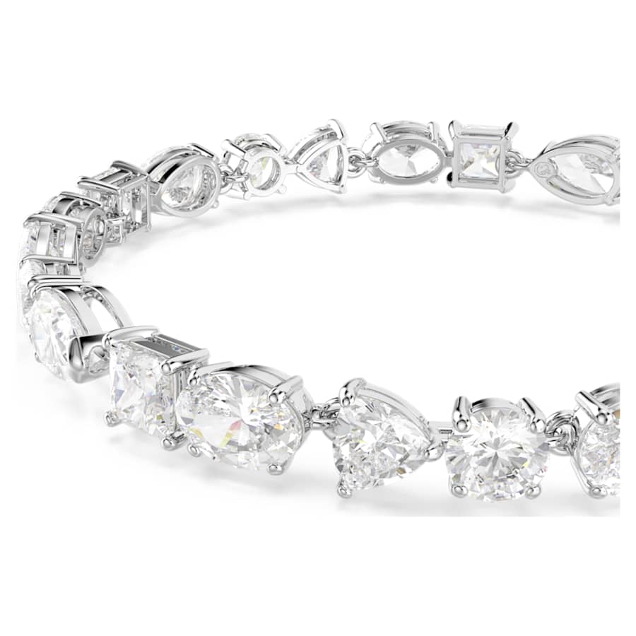 Bracciale Swarovski Mesmera Taglio misto, Bianco, Placcato rodio