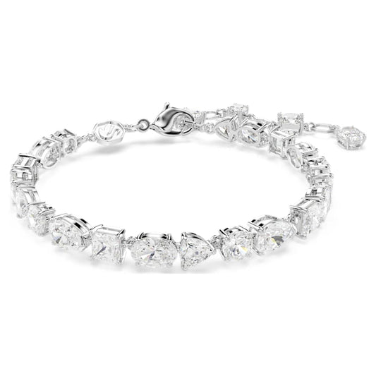 Bracciale Swarovski Mesmera Taglio misto, Bianco, Placcato rodio