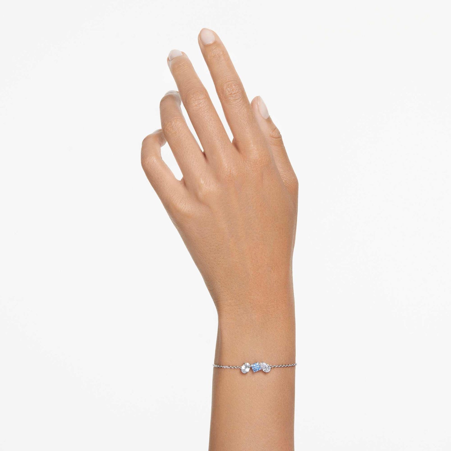 Bracciale Swarovski Mesmera Taglio misto, Blu, Placcato rodio