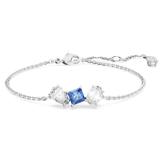 Bracciale Swarovski Mesmera Taglio misto, Blu, Placcato rodio