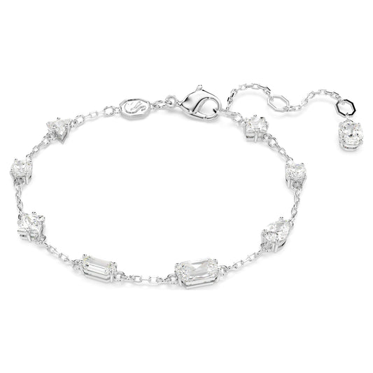 Bracciale Swarovski Mesmera Taglio misto, Design sparpagliato, Bianco, Placcato rodio