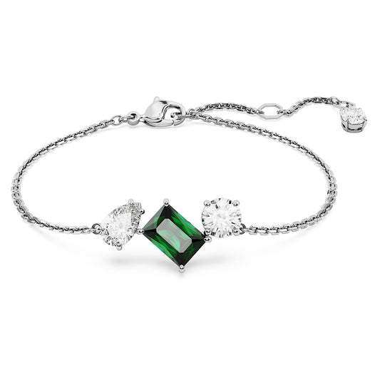 Bracciale Swarovski Mesmera Taglio misto, Verde, Placcato rodio